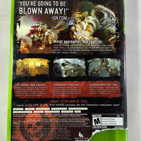 Gears of War 2 Microsoft Xbox 360 Video Game 2008 Complete with Manual Tested - Picture 3 of 5